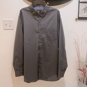 Lee Men’s Dark Gray Long Sleeve Button Down Shirt - XXL